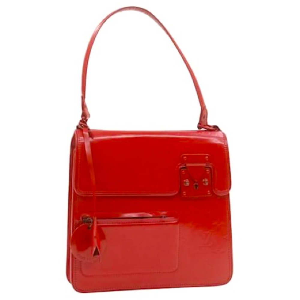 LOUIS VUITTON Monogram OP
Art Squarly Shoulder Bag Red, Auth BA0078